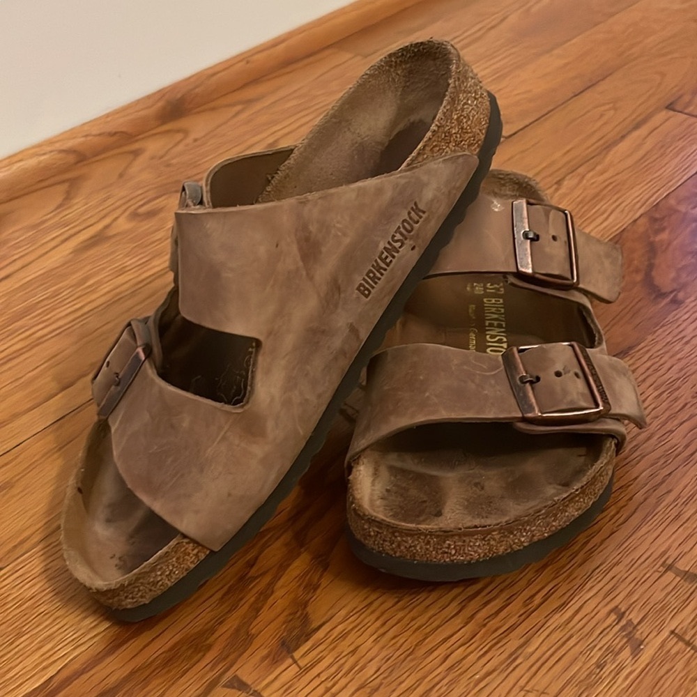 Birkenstock Arizona Light Brown Suede Sandals Slide EU 37 US W6 M4 Regular Width